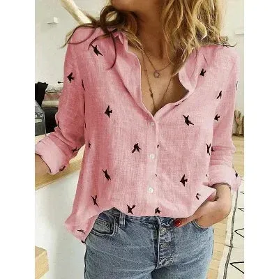 2024 Women Blouses 5XL Plus Size Vintage Cotton Linen Spring Autumn New White Long Sleeve Loose Casual Shirts Fashion Women Top