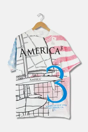 America's Cup T Shirt Sz L, XL Vintage 1992 AOP Single Stitch