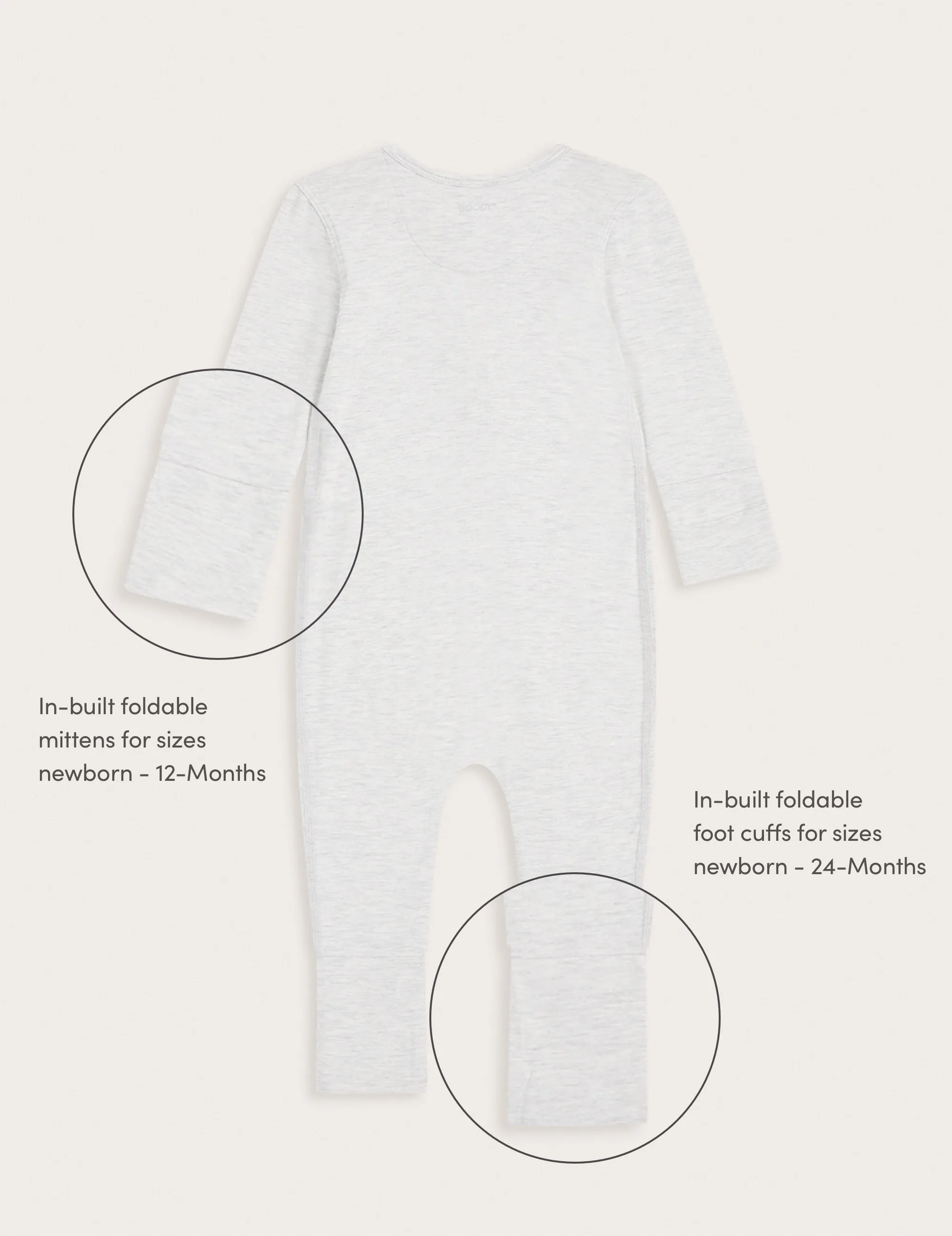 Baby Long Sleeve Romper - Heather Grey