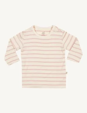 Baby Stripe Long Sleeve Top - Rose/Chalk