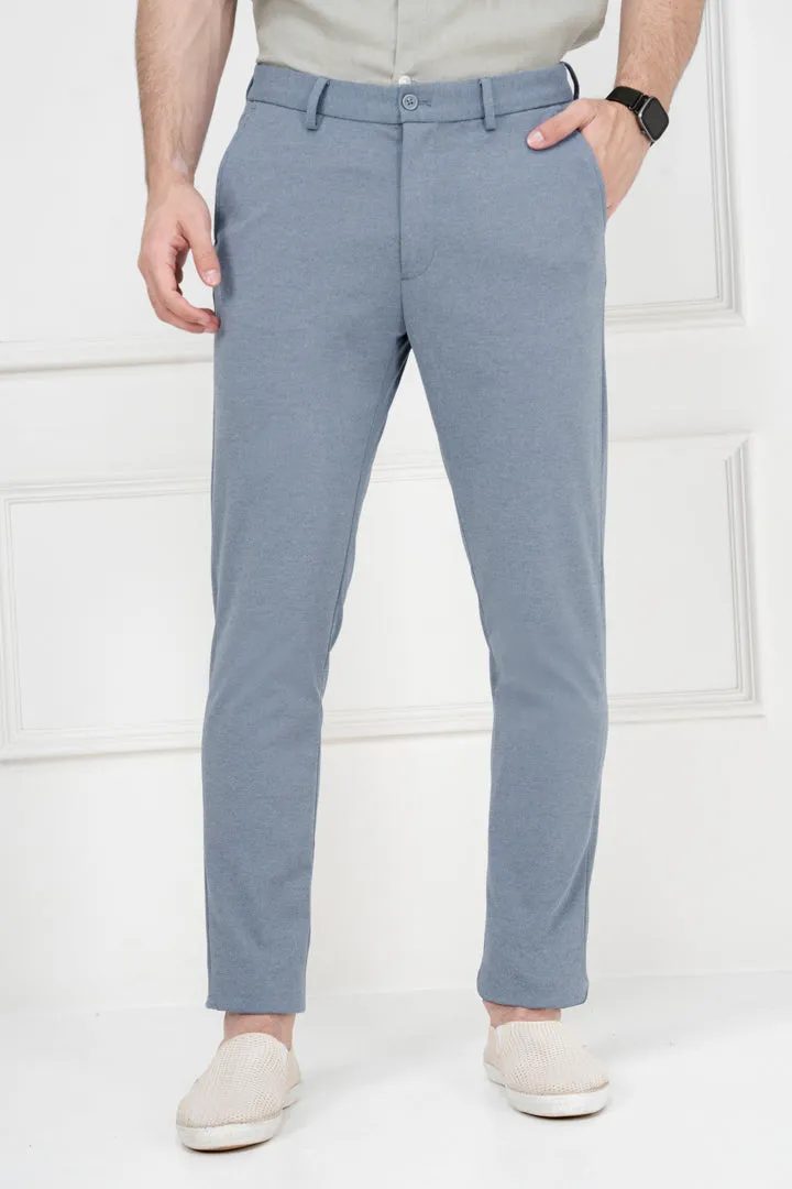 Blue Melange Power Stretch Slim Fit Pants