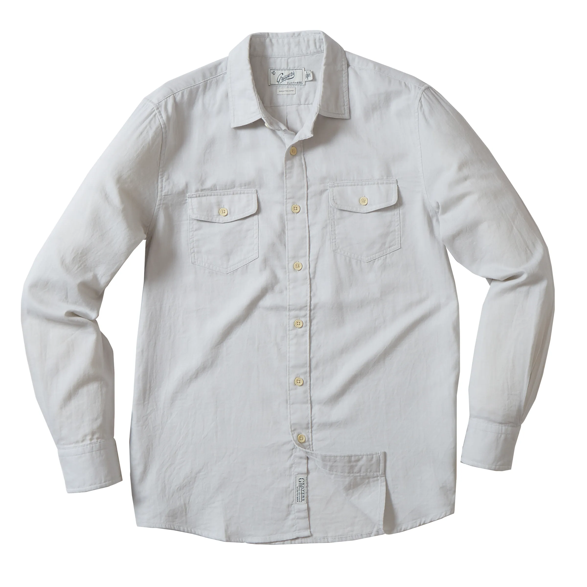 Brando Lightweight Double Cloth Shirt - Glacier Gray