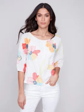 C.B 4527D Flower Blouse