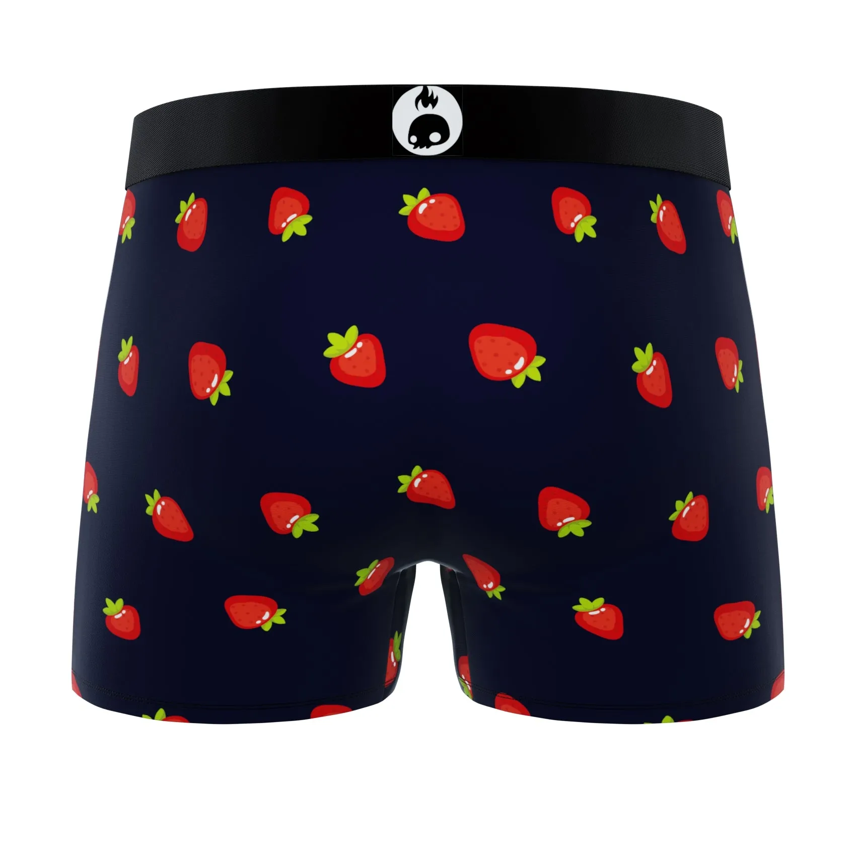 CRAZYBOXER Strawberries Smiley Men's Boxer Briefs (2 pack)