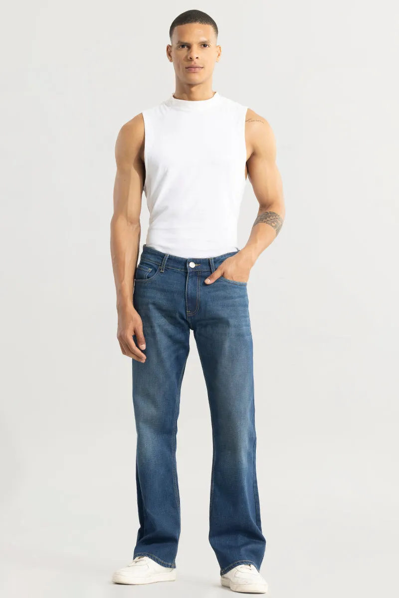 Dimmet Washed Blue Bootcut Jeans