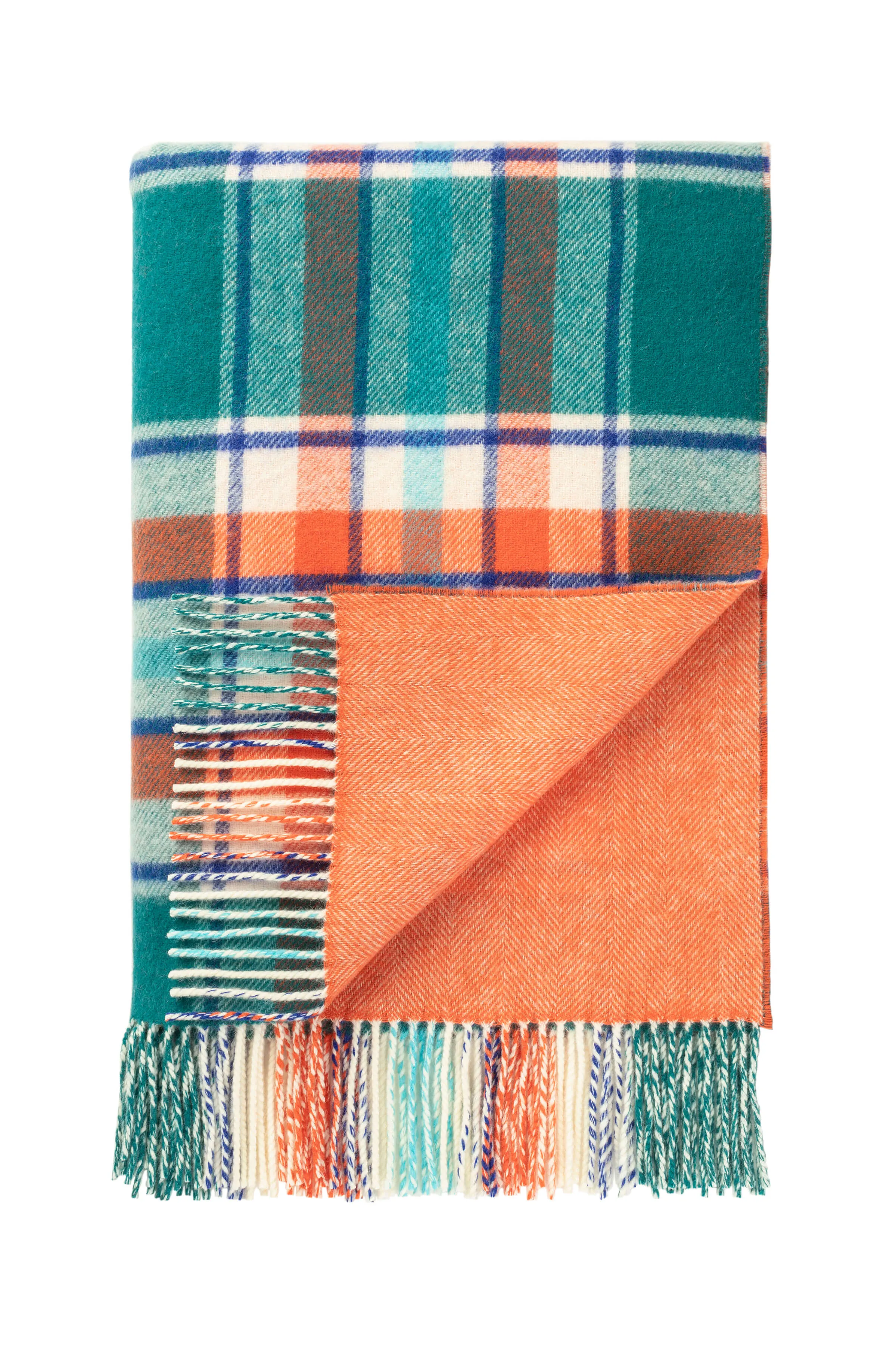 Double Face Check Lambswool Throw