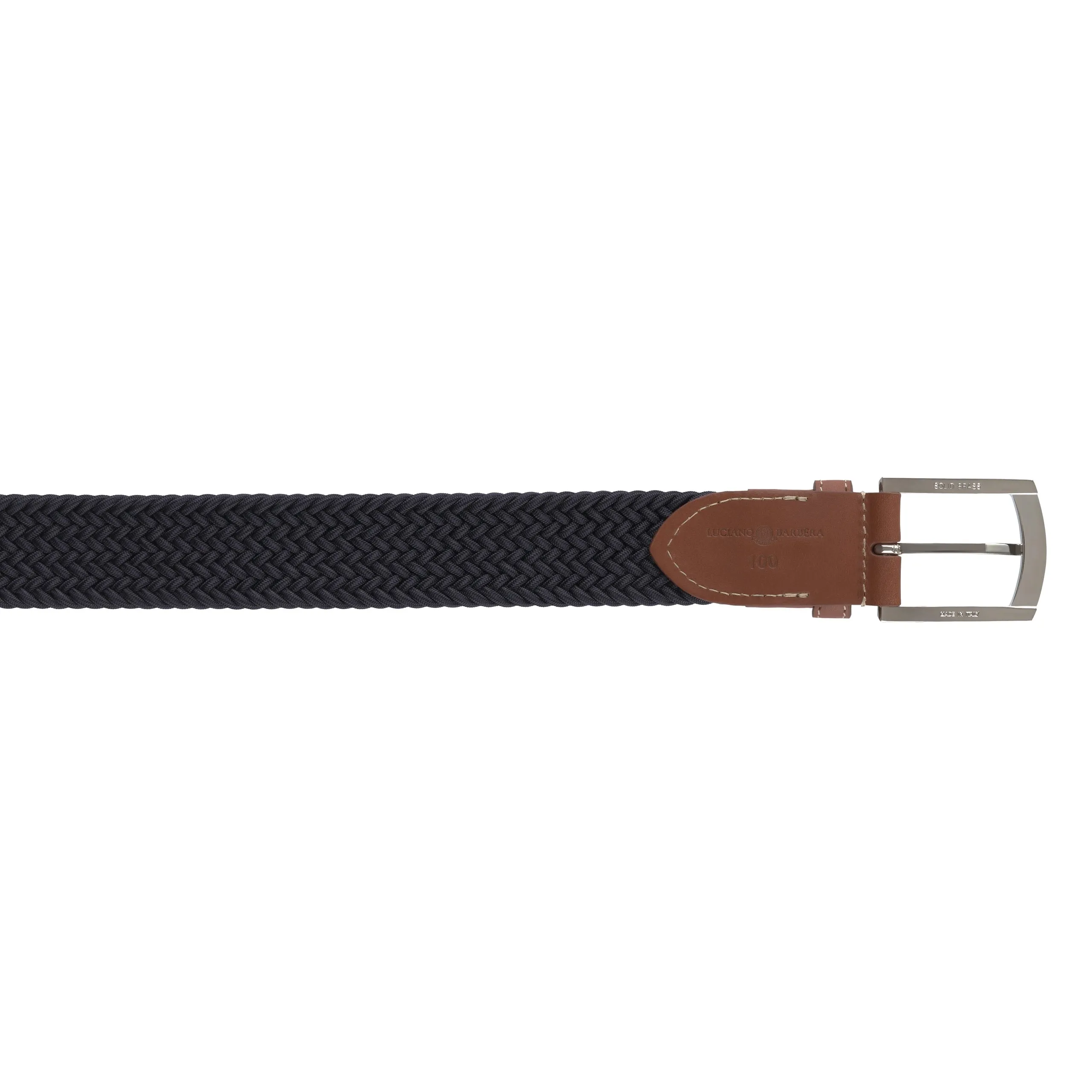 Elastic Braided Belt in Dark Blue