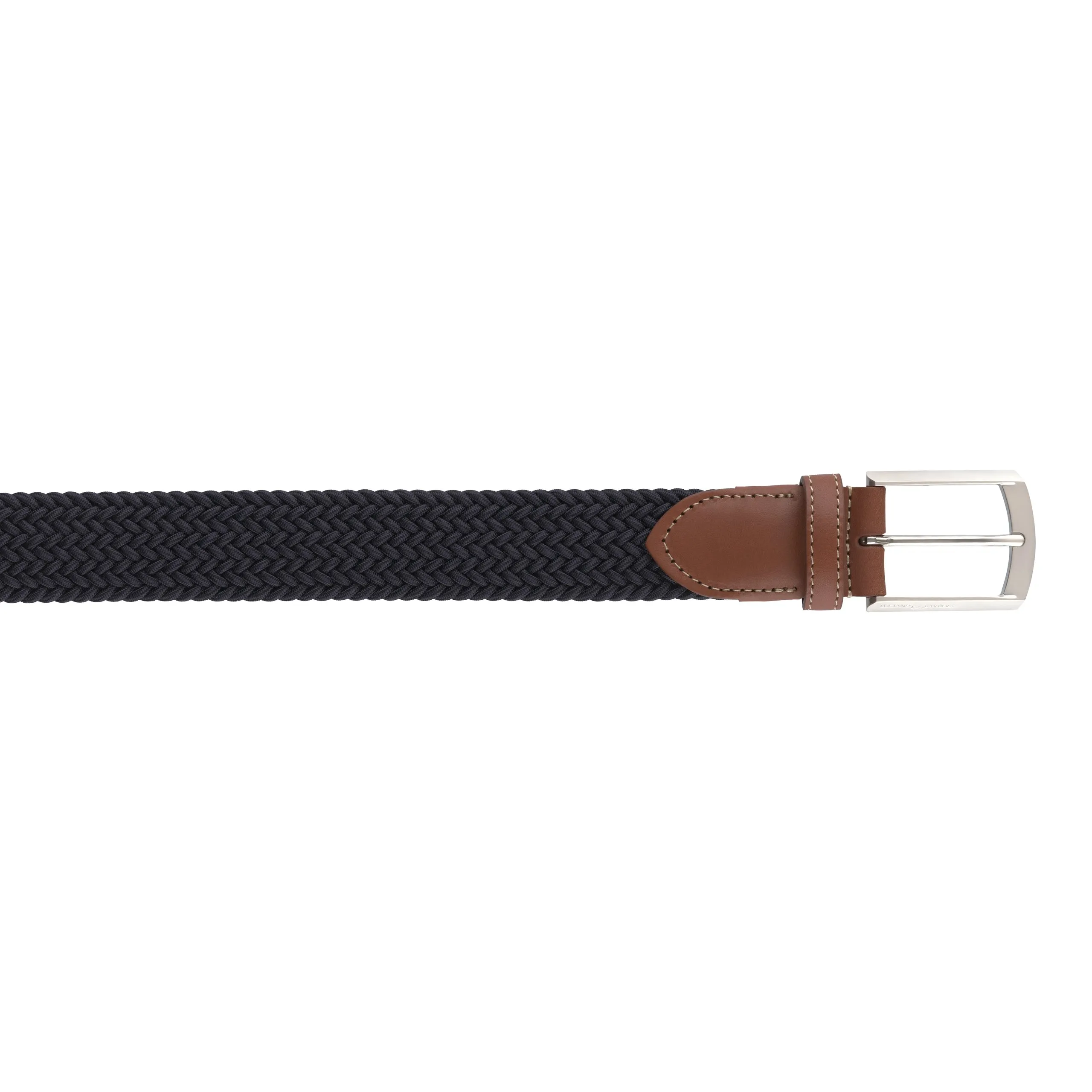 Elastic Braided Belt in Dark Blue