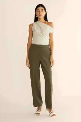 ELASTIC WAIST TAPERED PANT