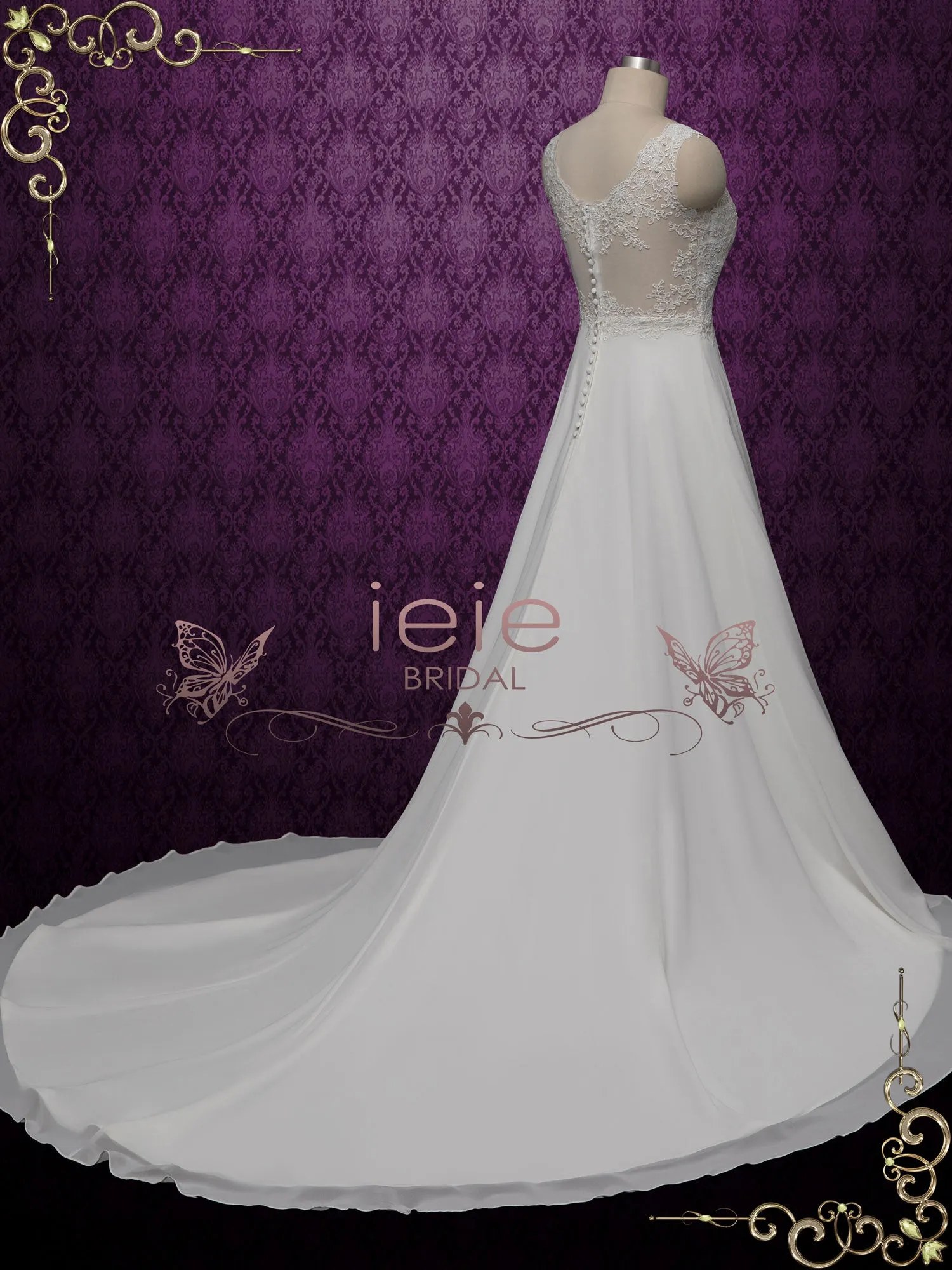 Elegant Lace Chiffon Wedding Dress EDITH