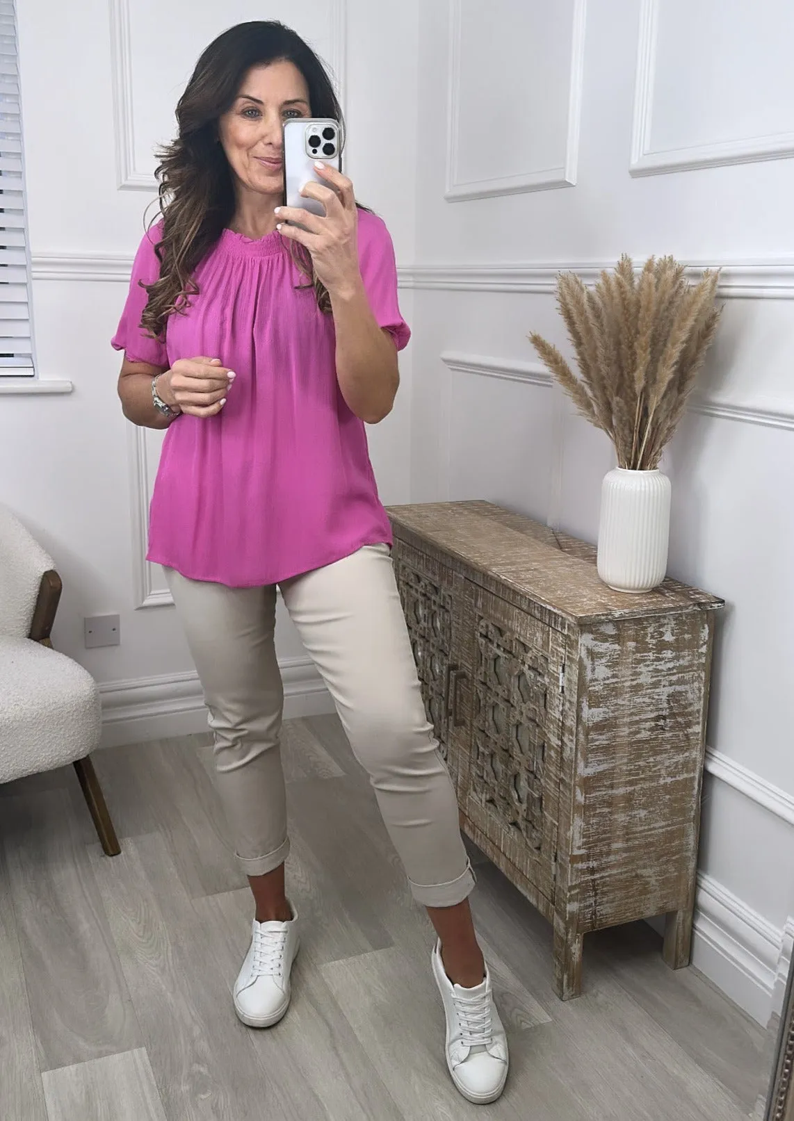 Emilia Summer Pink Bardot Blouse