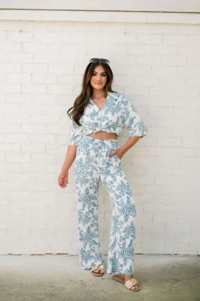 Freya Printed Pants Set-Off White