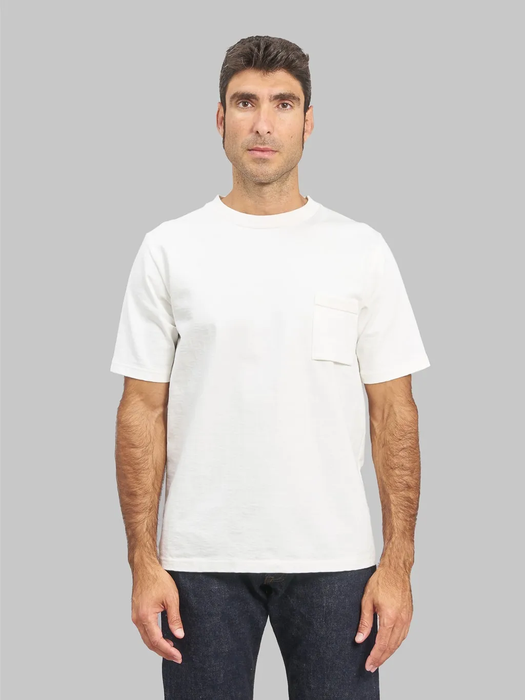 Jackman Dotsume Pocket T-Shirt Off White