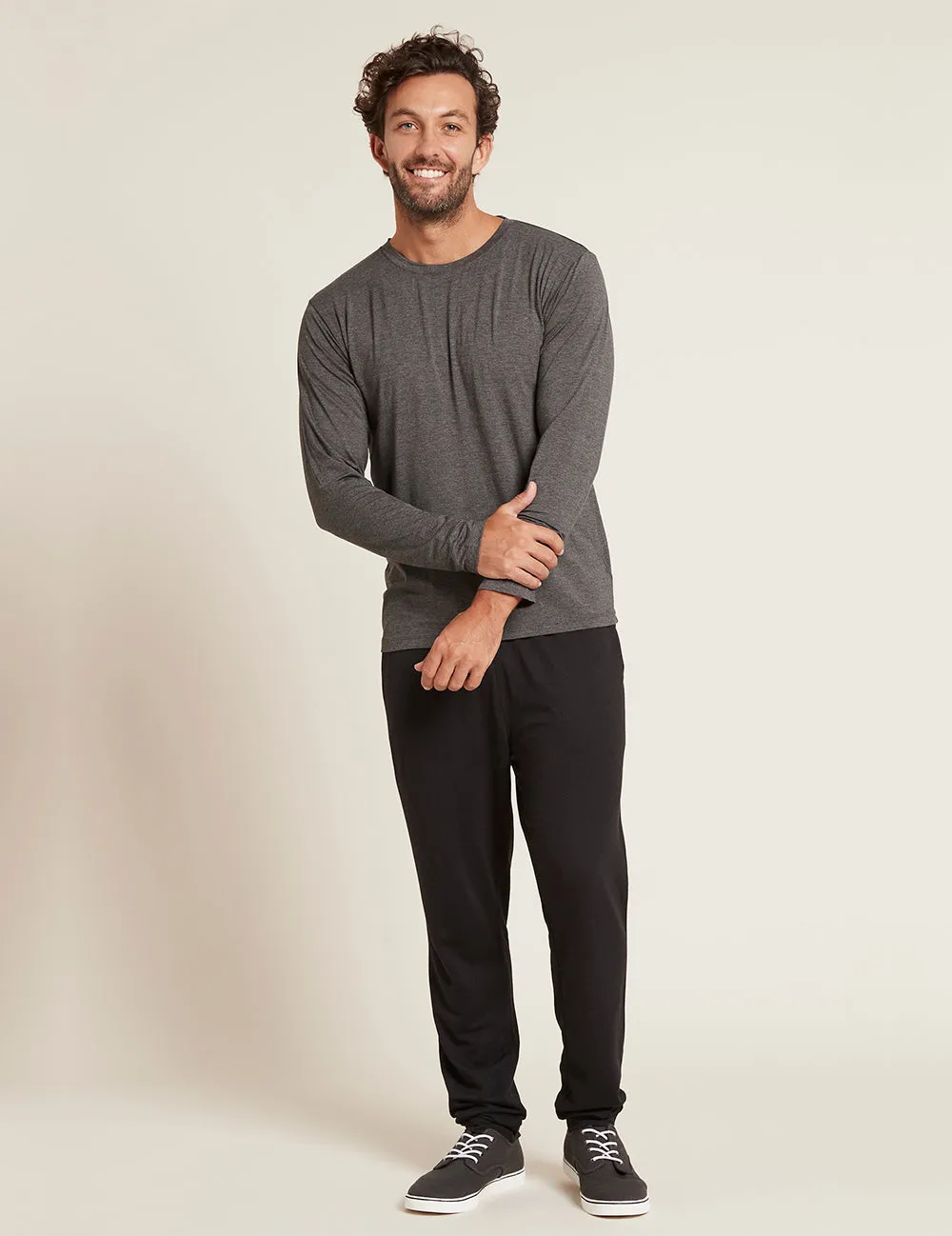 Men's Long Sleeve Crew Neck T-Shirt - Dark Marl