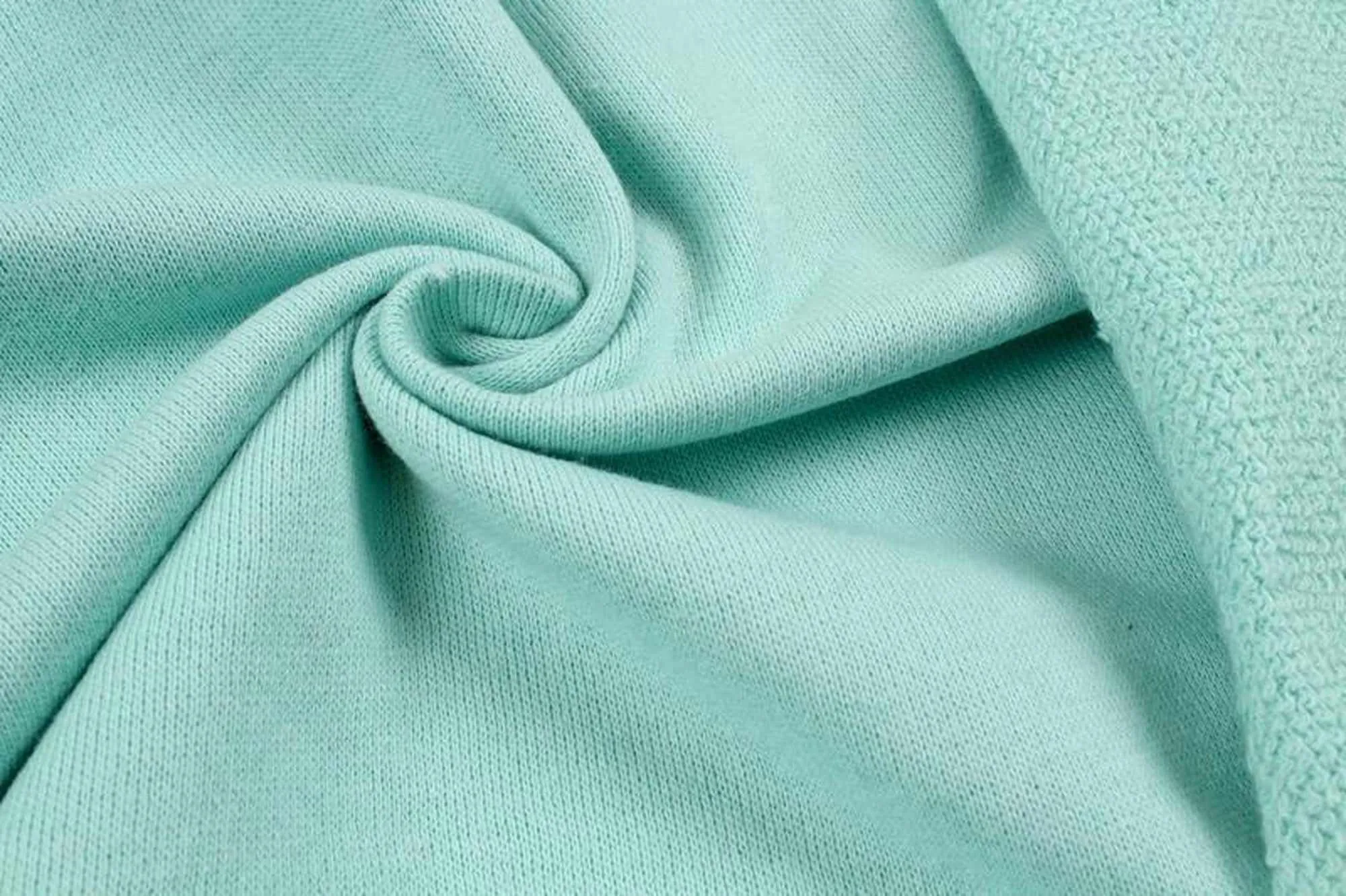 Organic Cotton Loopback Fleece - Mint green - EXTRA WIDE