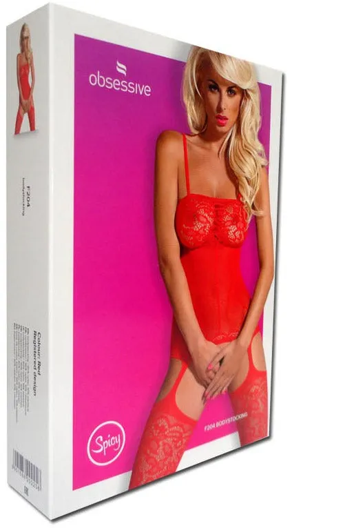 Red Hot Lace Garter Bodystocking