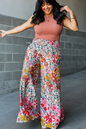 Rory Floral Pants - Rose Pink