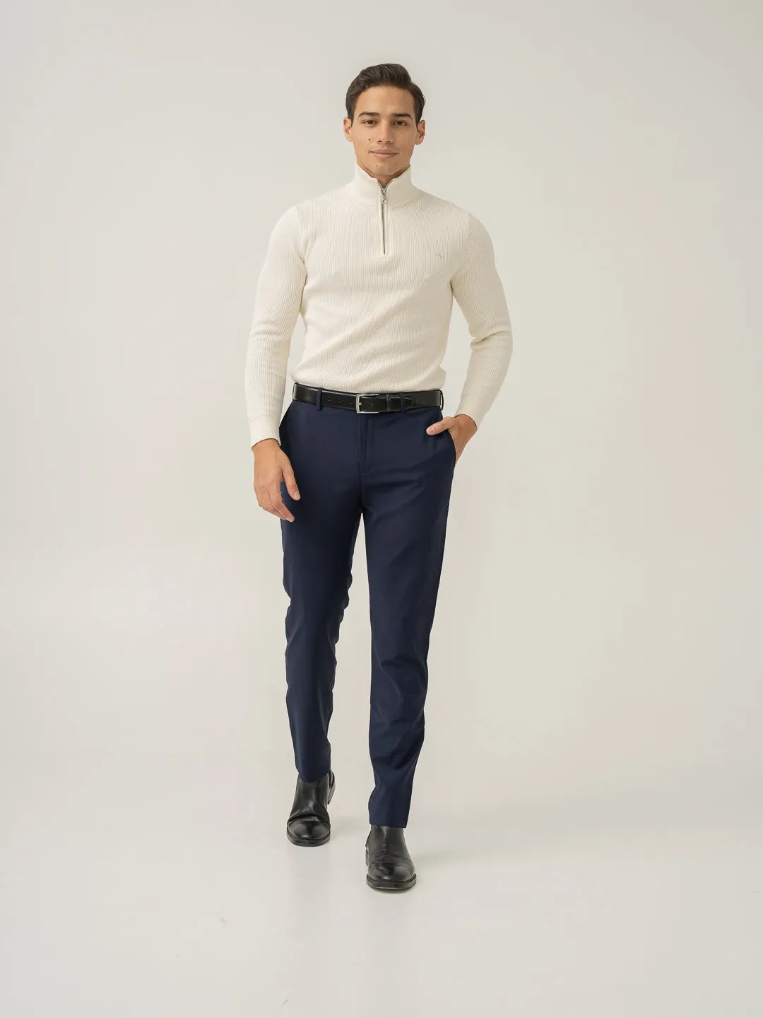 Venice Navy Luxury Merino Wool Pants