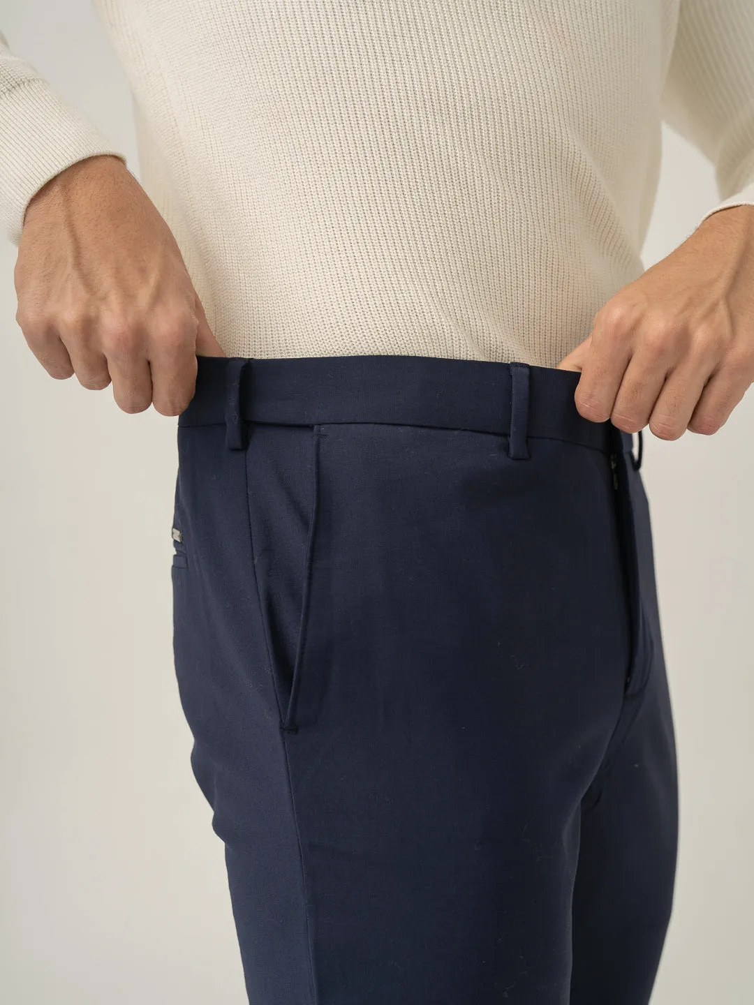 Venice Navy Luxury Merino Wool Pants