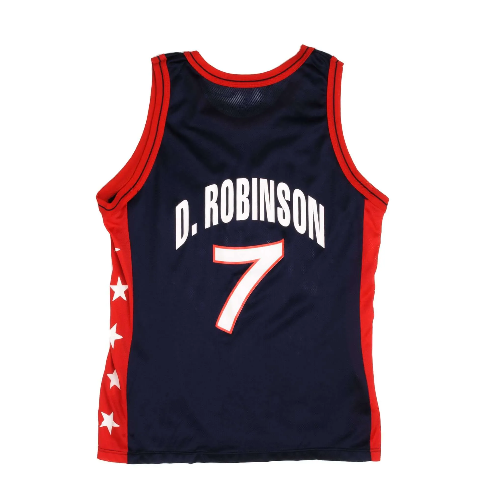 VINTAGE CHAMPION TEAM USA BASKETBALL D ROBINSON 7 JERSEY 1996 SIZE LARGE MADE IN USA